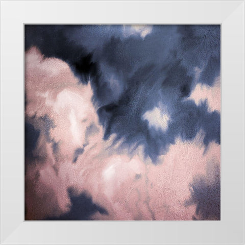 Navy Pink Passion White Modern Wood Framed Art Print by Kimberly, Allen