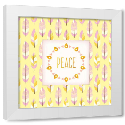 Boho Peace White Modern Wood Framed Art Print by Allen, Kimberly