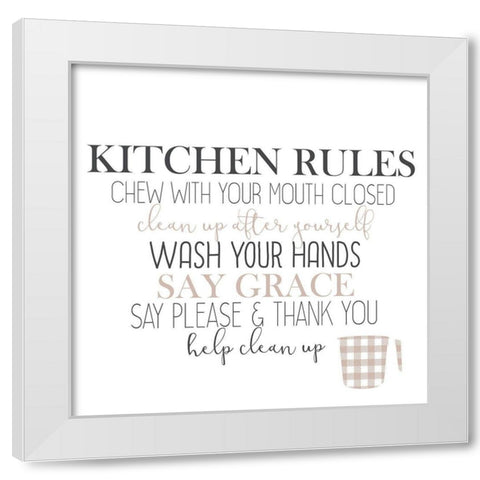In The Kitchen E White Modern Wood Framed Art Print by Kimberly, Allen