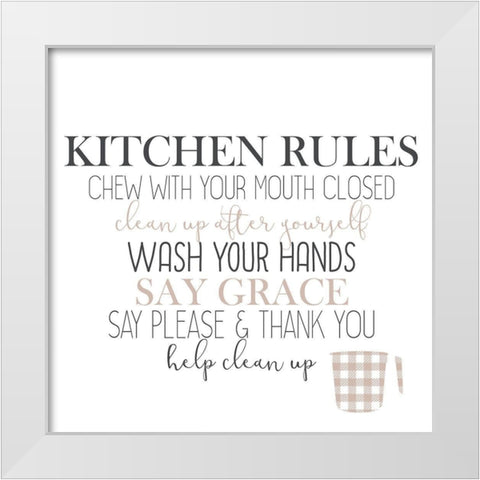 In The Kitchen E White Modern Wood Framed Art Print by Kimberly, Allen