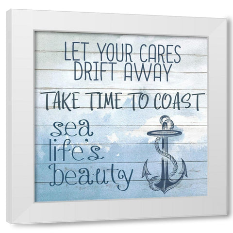 Lessons From The Ocean 1 White Modern Wood Framed Art Print by Kimberly, Allen