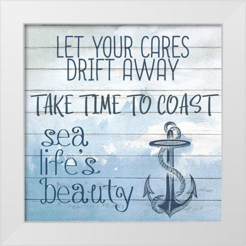 Lessons From The Ocean 1 White Modern Wood Framed Art Print by Kimberly, Allen