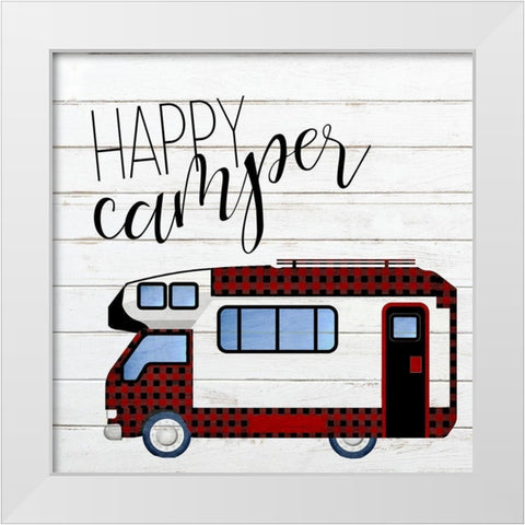 Happy Camper 2 White Modern Wood Framed Art Print by Kimberly, Allen