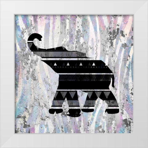 Safari Silhouette 1 White Modern Wood Framed Art Print by Allen, Kimberly