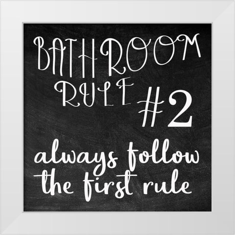 Bath Rules 3 White Modern Wood Framed Art Print by Kimberly, Allen