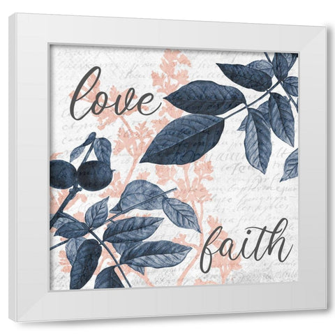 Navy Branches 1 Faith White Modern Wood Framed Art Print by Allen, Kimberly