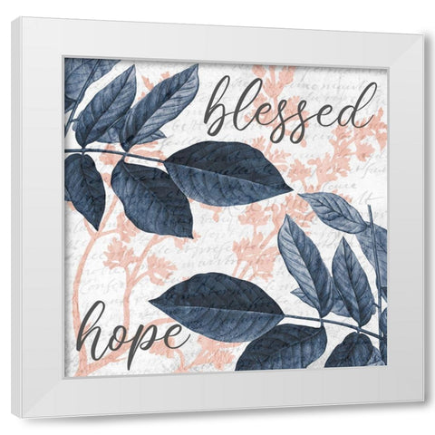 Navy Branches 2 Hope White Modern Wood Framed Art Print by Allen, Kimberly
