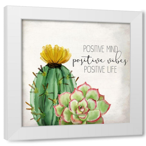 Positive Mind White Modern Wood Framed Art Print by Kimberly, Allen