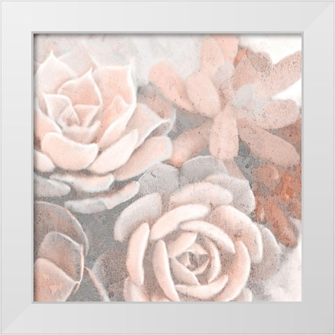 Dusty Pink Succulents 1 White Modern Wood Framed Art Print by Kimberly, Allen