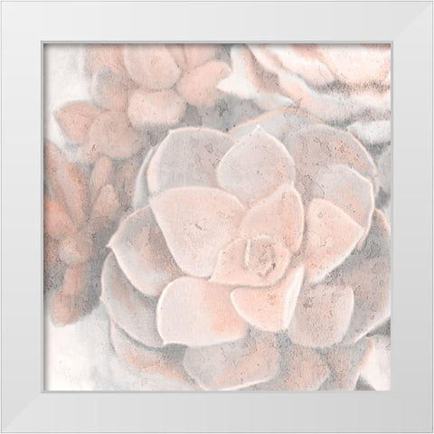Dusty Pink Succulents 2 White Modern Wood Framed Art Print by Kimberly, Allen