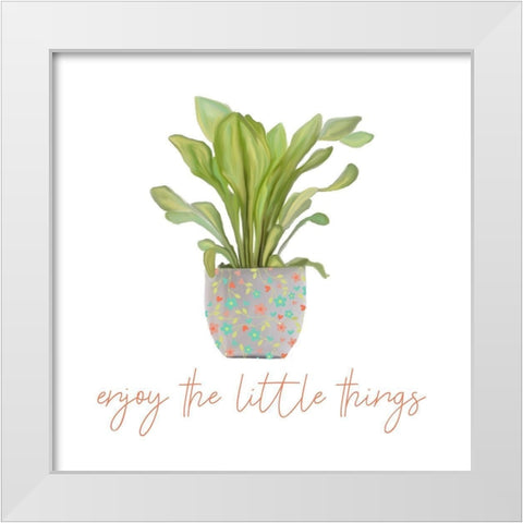 Greens 1 White Modern Wood Framed Art Print by Kimberly, Allen