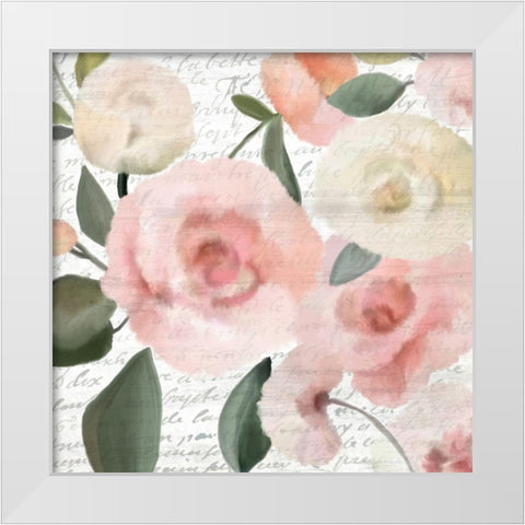 Pink Square 1 White Modern Wood Framed Art Print by Kimberly, Allen