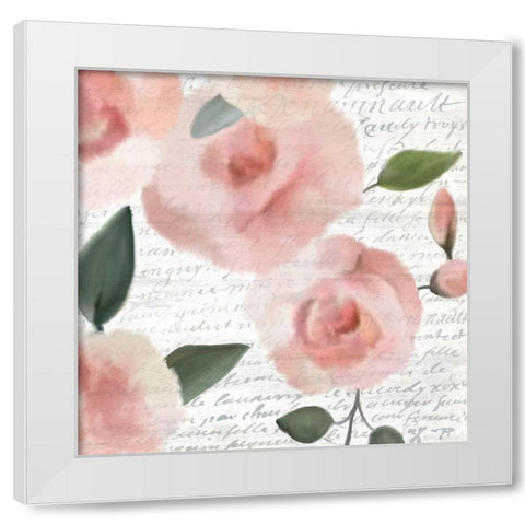 Pink Square 2 White Modern Wood Framed Art Print by Kimberly, Allen