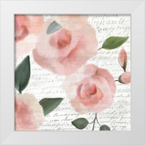 Pink Square 2 White Modern Wood Framed Art Print by Kimberly, Allen