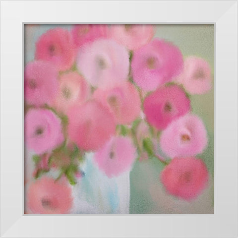 Spring Pink White Modern Wood Framed Art Print by Kimberly, Allen