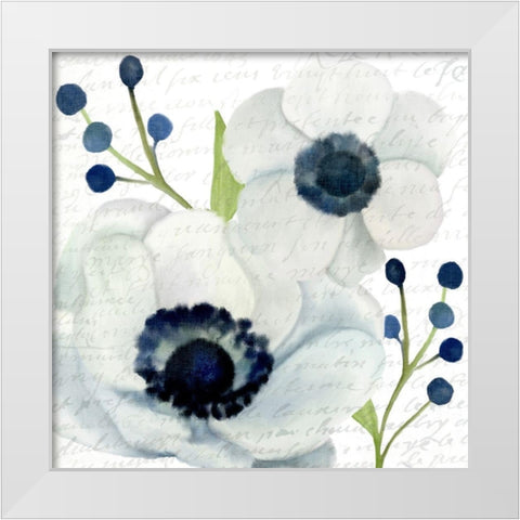 Anemone Square 1 White Modern Wood Framed Art Print by Kimberly, Allen
