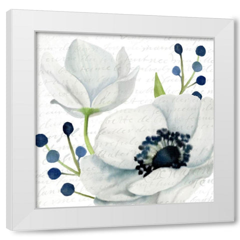 Anemone Square 2 White Modern Wood Framed Art Print by Kimberly, Allen