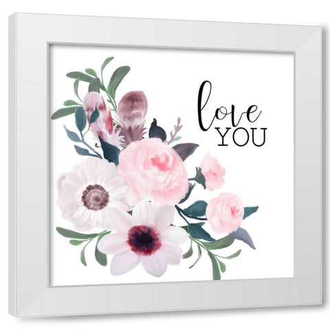 Love You White Modern Wood Framed Art Print by Kimberly, Allen