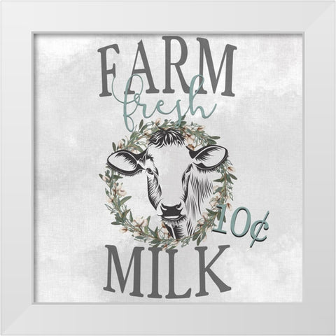 Farm Fresh Milk White Modern Wood Framed Art Print by Kimberly, Allen