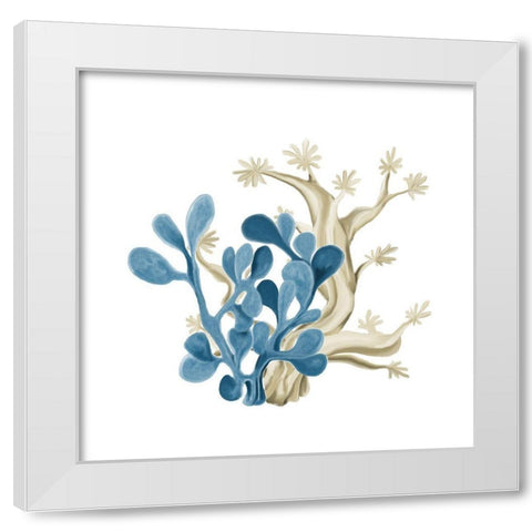Coastal Coral 3 White Modern Wood Framed Art Print by Kimberly, Allen
