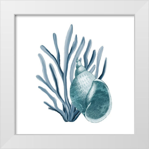 Coastal Coral 4 White Modern Wood Framed Art Print by Kimberly, Allen