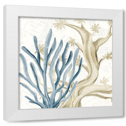 Coral Square 1 White Modern Wood Framed Art Print by Kimberly, Allen
