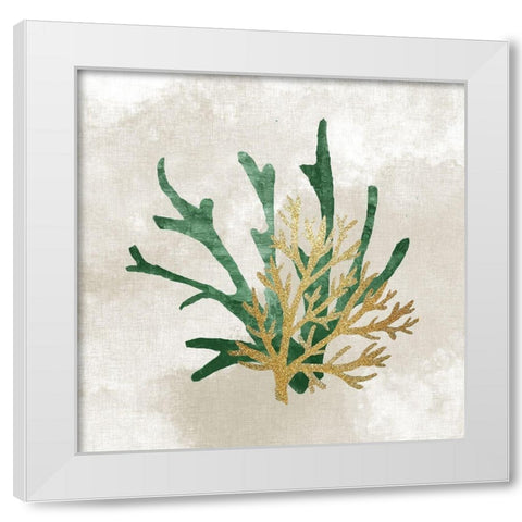 Emerald Coral 1 White Modern Wood Framed Art Print by Kimberly, Allen