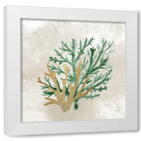 Emerald Coral 2 White Modern Wood Framed Art Print by Kimberly, Allen