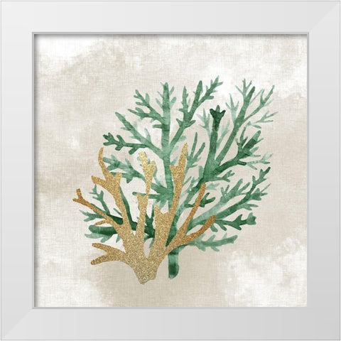 Emerald Coral 2 White Modern Wood Framed Art Print by Kimberly, Allen