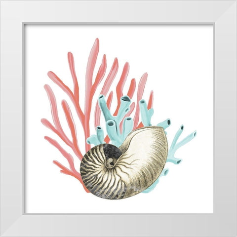 Coral Coastal 2 White Modern Wood Framed Art Print by Kimberly, Allen
