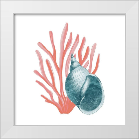 Coral Coastal 4 White Modern Wood Framed Art Print by Kimberly, Allen
