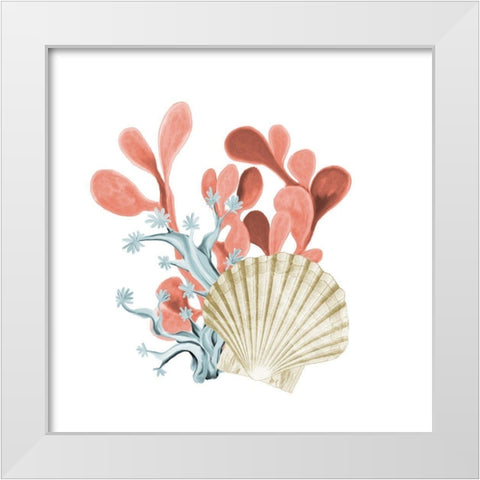 Coral Coastal 5 White Modern Wood Framed Art Print by Kimberly, Allen