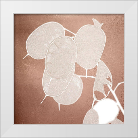 Rose Gold Leaves 2 White Modern Wood Framed Art Print by Kimberly, Allen