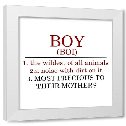Boy 2 White Modern Wood Framed Art Print by Kimberly, Allen