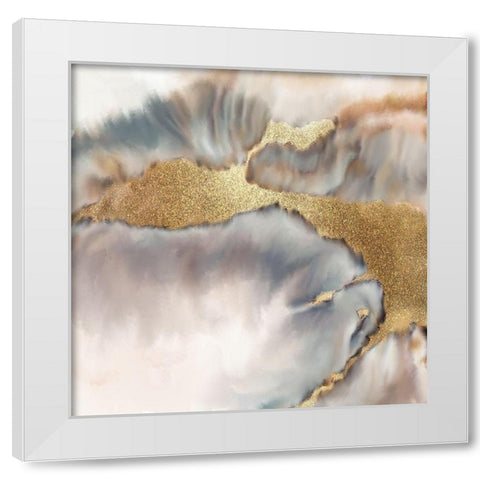 Stream of Gold White Modern Wood Framed Art Print by Kimberly, Allen