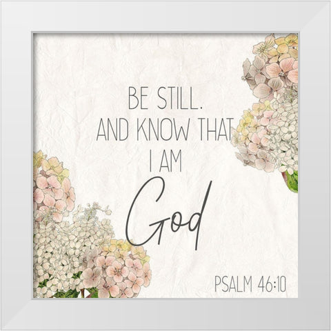 Be Still Floral White Modern Wood Framed Art Print by Kimberly, Allen