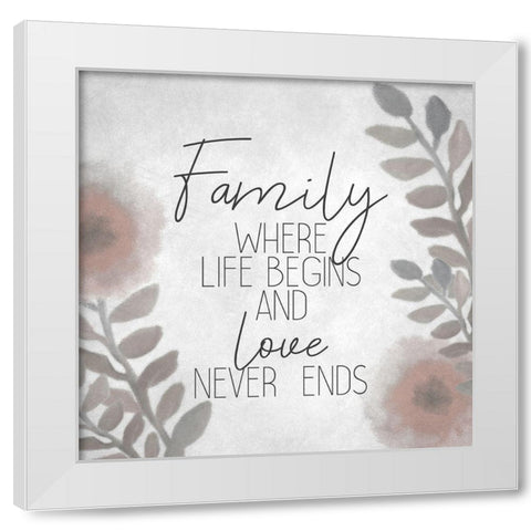 Where Life Begins White Modern Wood Framed Art Print by Kimberly, Allen