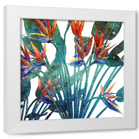 Tropic Flower 1 White Modern Wood Framed Art Print by Kimberly, Allen