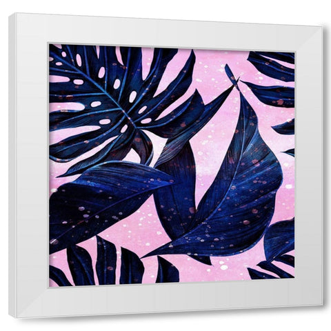 Indigo Pink Tropic 1 White Modern Wood Framed Art Print by Kimberly, Allen
