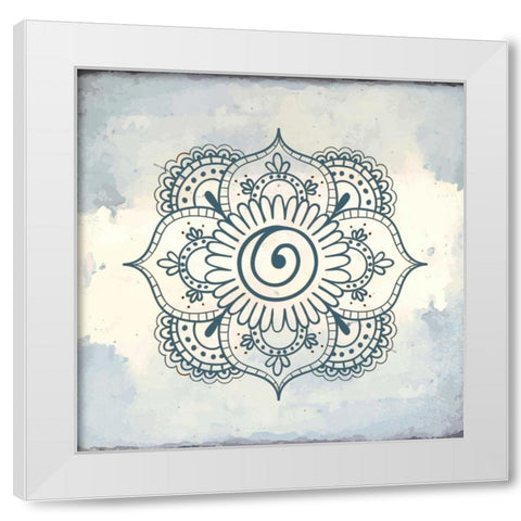 Henna Square 1 White Modern Wood Framed Art Print by Allen, Kimberly