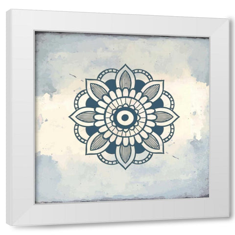 Henna Square 4 White Modern Wood Framed Art Print by Allen, Kimberly