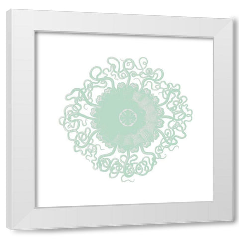 Mint Spirals 2 White Modern Wood Framed Art Print by Kimberly, Allen