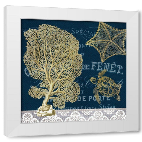 Azure Coastal 3 White Modern Wood Framed Art Print by Kimberly, Allen
