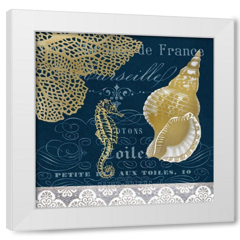 Azure Coastal 4 White Modern Wood Framed Art Print by Kimberly, Allen