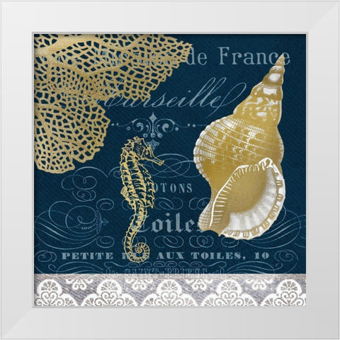 Azure Coastal 4 White Modern Wood Framed Art Print by Kimberly, Allen