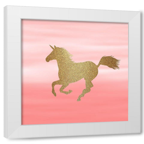 Ombre Unicorn 3 White Modern Wood Framed Art Print by Kimberly, Allen