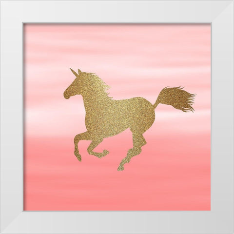 Ombre Unicorn 3 White Modern Wood Framed Art Print by Kimberly, Allen