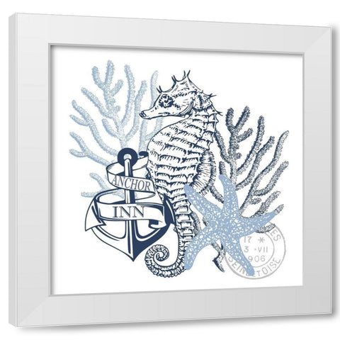 Seahorse Bay 4 White Modern Wood Framed Art Print by Kimberly, Allen