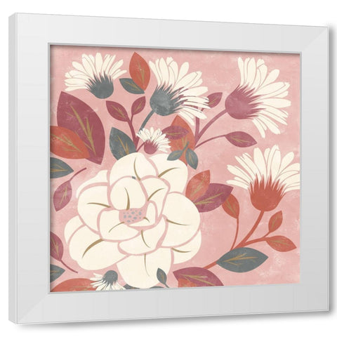 Morning Floral White Modern Wood Framed Art Print by Kimberly, Allen