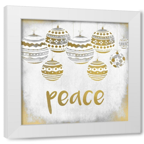 Peace Christmas White Modern Wood Framed Art Print by Allen, Kimberly